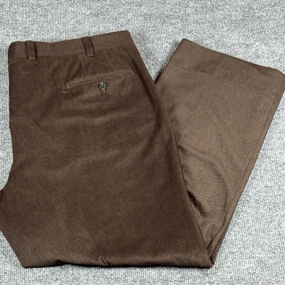 Brown Luxury Pants 40R Fall Fashion Luxury Menswear Micro Poly Made in Canada